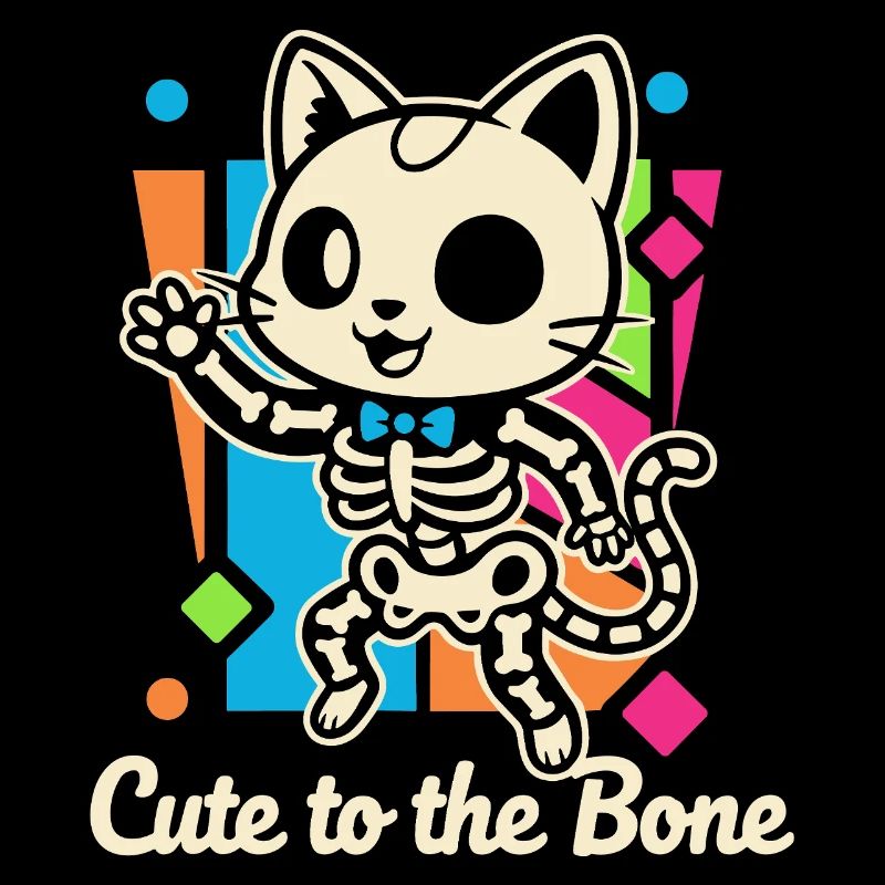 Motif squelette de chat Ronronnement