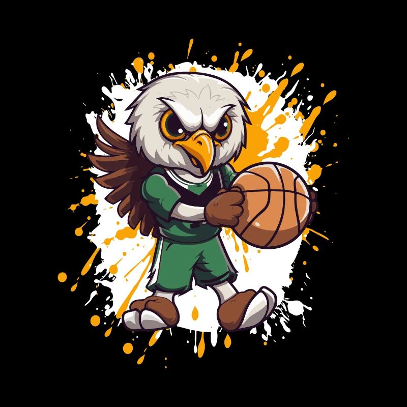 Basketball-Eule im Grünen Trikot