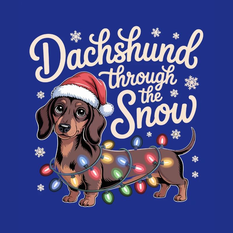 Weihnachtsdackel durch den Schnee
