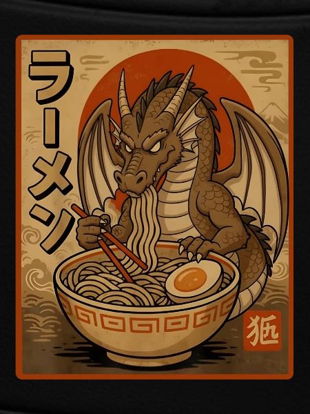 Retro-Drache Ramen-Design