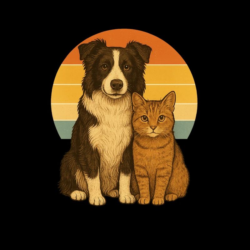 Border Collie und Katze