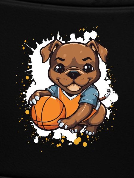 Basketballhund im Comicstil