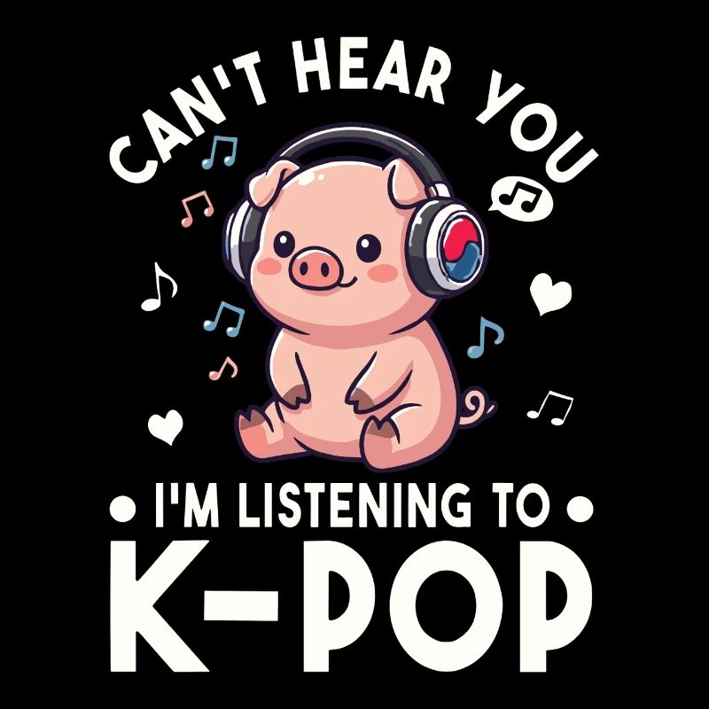K-Pop Piggy – Conception des éventails de musique Kawaii