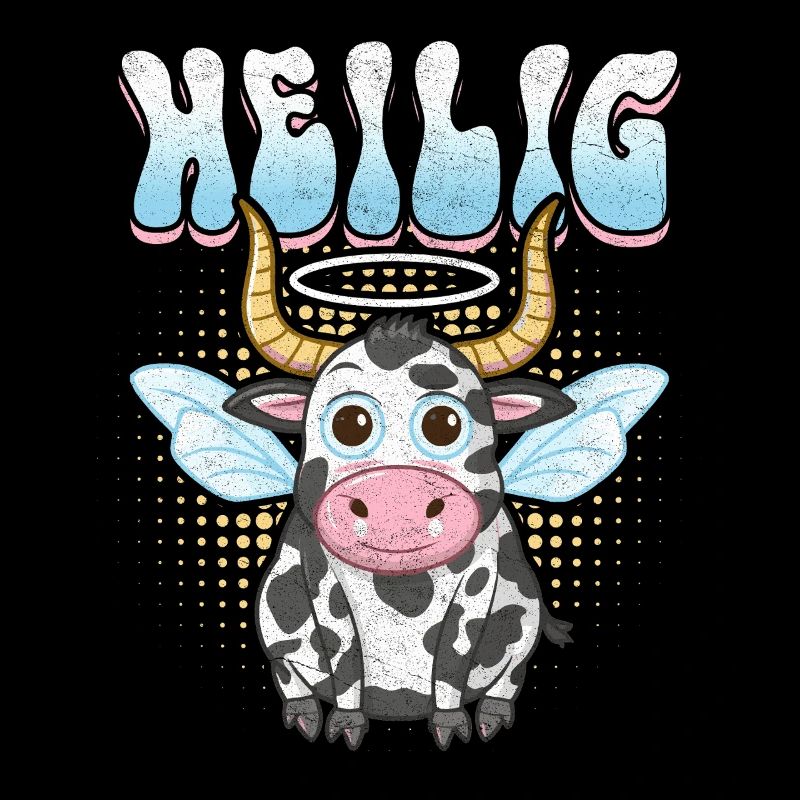 Vache Sacrée avec Auréole et Ailes