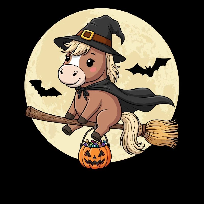 Cute Horse Witch Halloween Pony