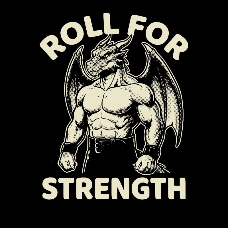 Roll For Strength Fantasy Dragon Gamer Tabletop
