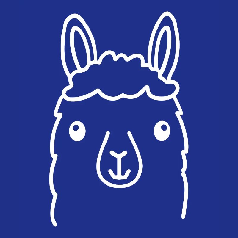 Cute Alpaca Llama Head Line Art