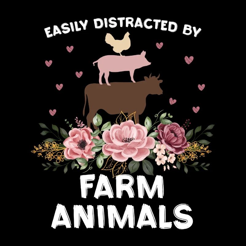 Animaux de ferme avec des fleurs : humour