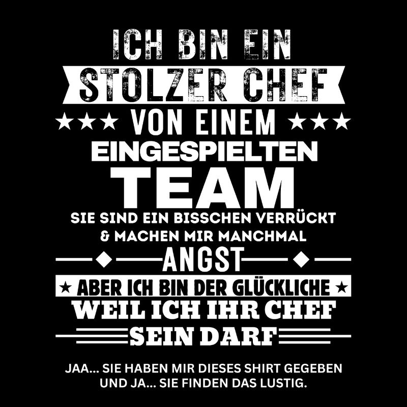 Stolzer Chef von einem eingespielten Team
