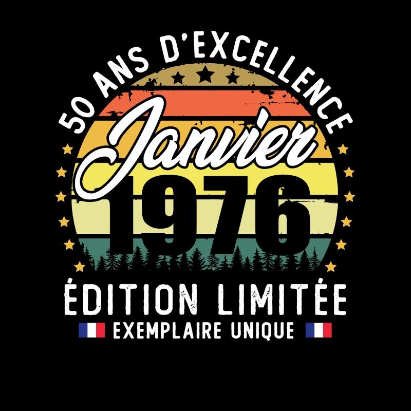 Janvier 1976 Vintage Cadeau Anniversaire 50 Ans