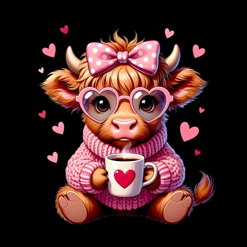 Süßes Liebes Kaffee Kälbchen Mit Herz