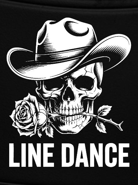 Line Dance Skull mit Rose