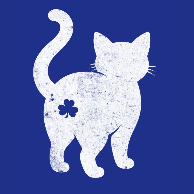 Silhouette de chat avec trèfle