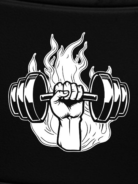 Powerlifting Bodybuilder Fire Dumbbell
