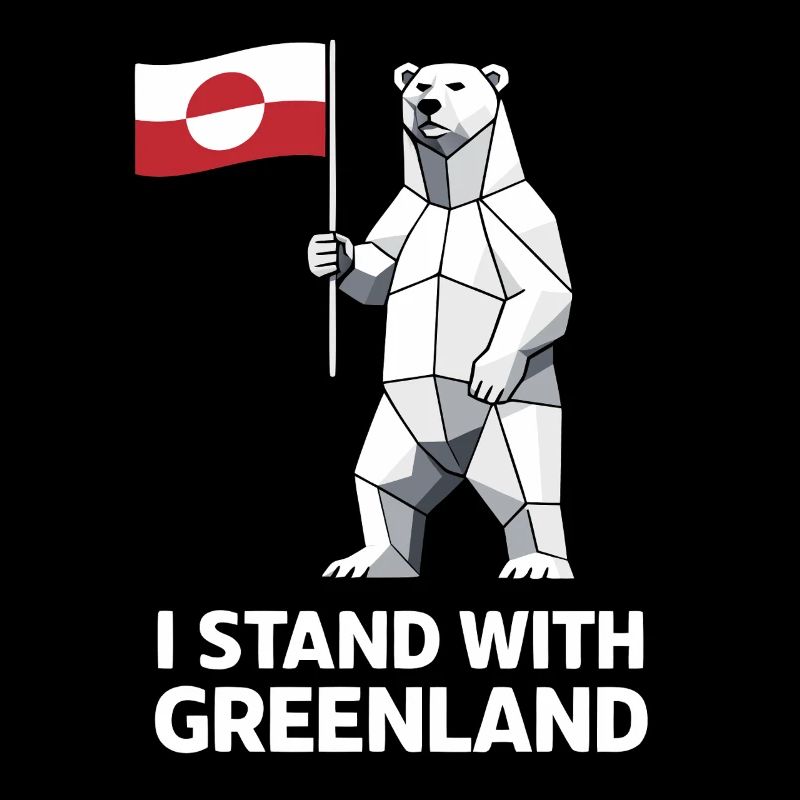 I Stand With Greenland Eisbär Flagge