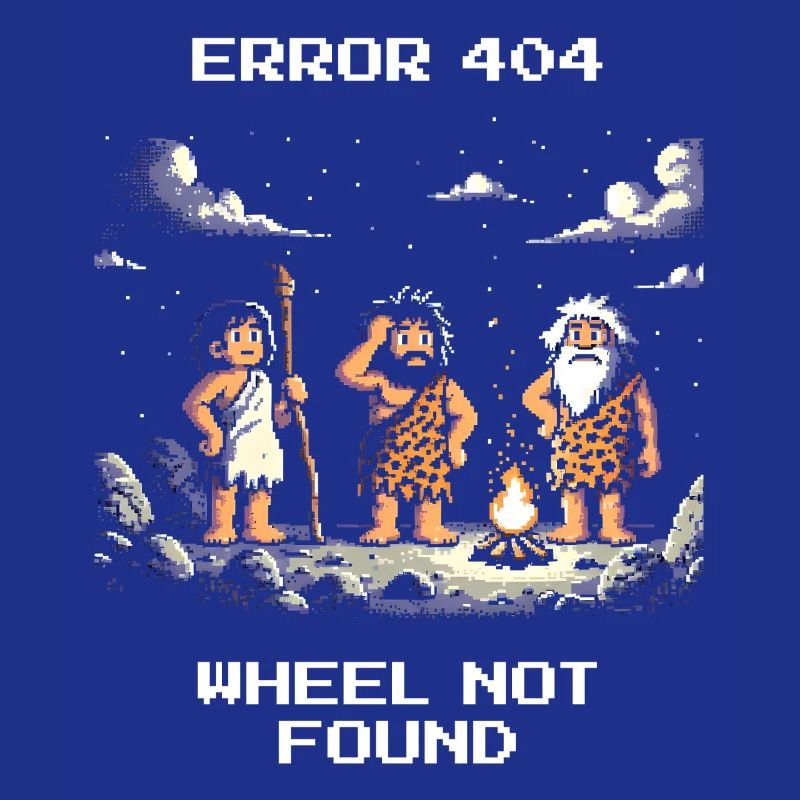 Error 404: Wheel missing | Stone Age Humor