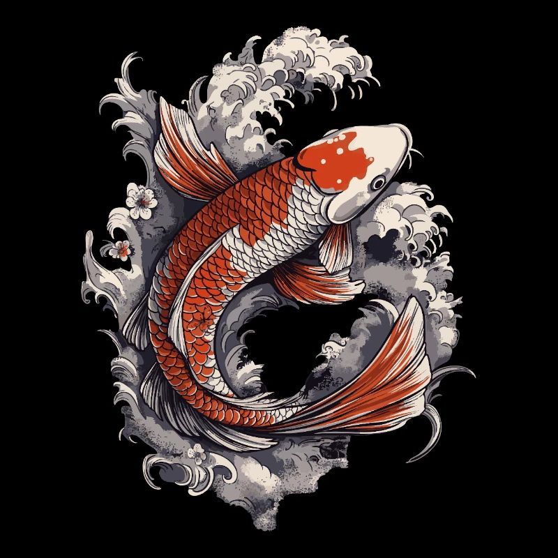 Koi im Wellenrausch