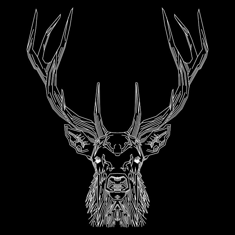 Cerf Tech – Cerf géométrique en blanc