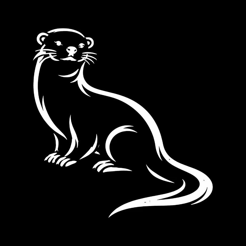 Loutre - Art de lignes de faune ludique Design de la nature