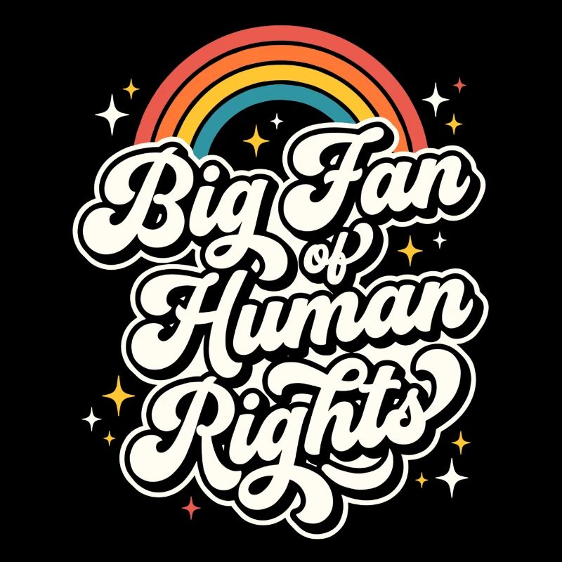 Großer Fan von Human Rights Retro Rainbow