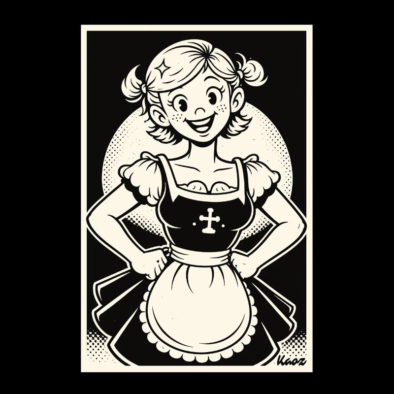 Dirndl Mädchen Cartoon