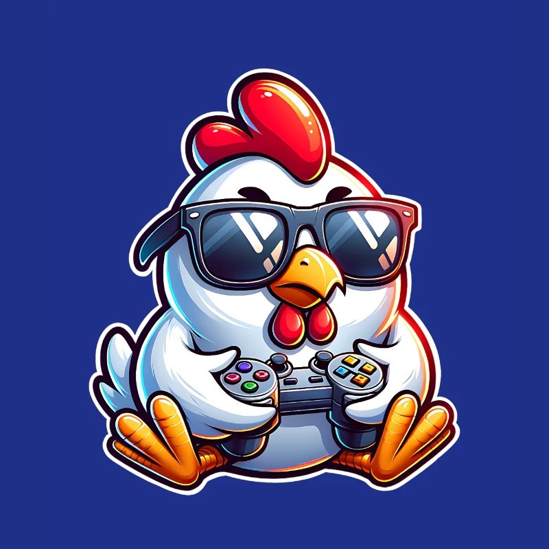 Gamer Huhn mit Controller