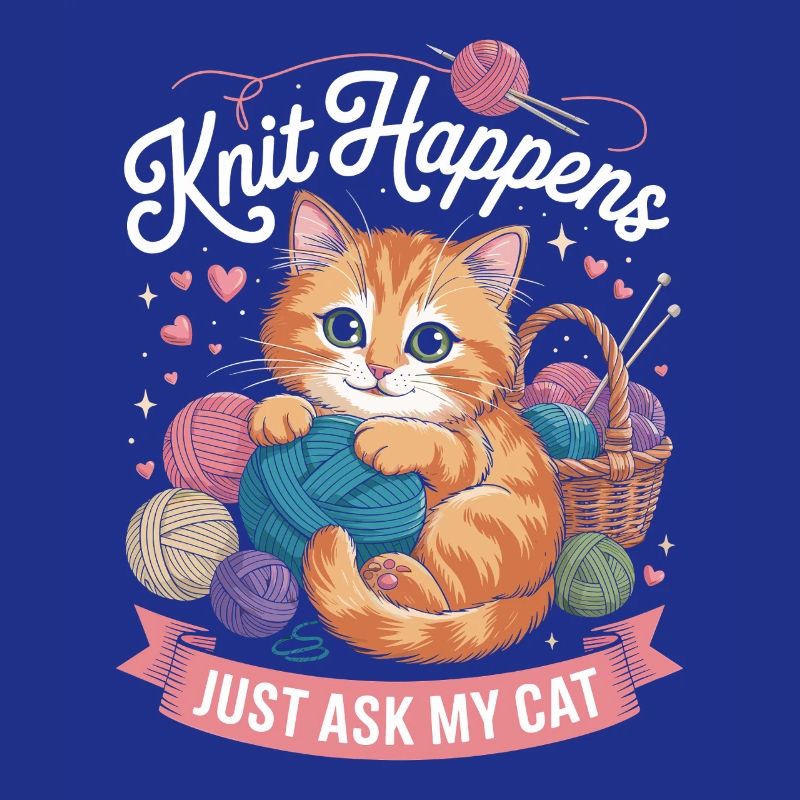 Kitten Knitting Magic Yarn Love