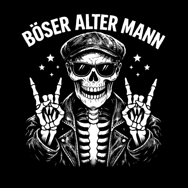 Evil Old Man Skull - Rebel, Rocker Design