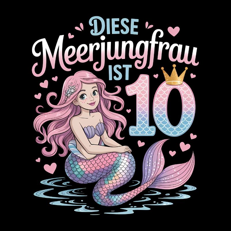 Diese Meerjungfrau Ist 10 Mädchen 10. Geburtstag