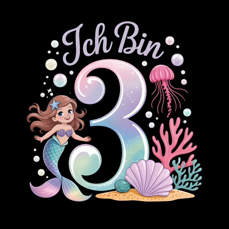 Ich Bin 3 Meerjungfrauen Mädchen 3. Geburtstag