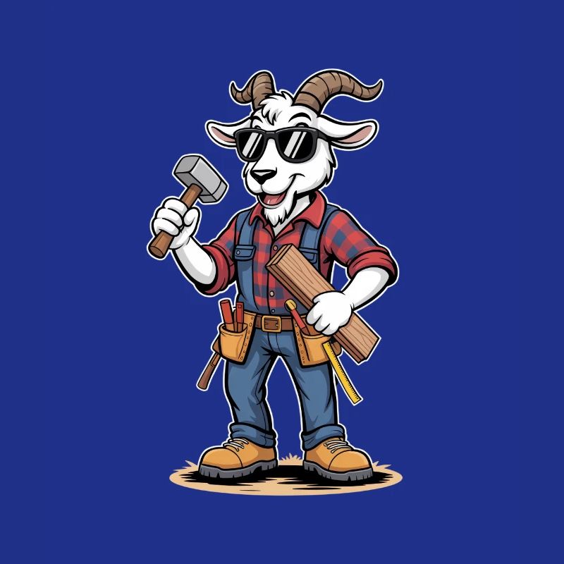 Cool Carpenter Goat Craftsman Carpenter