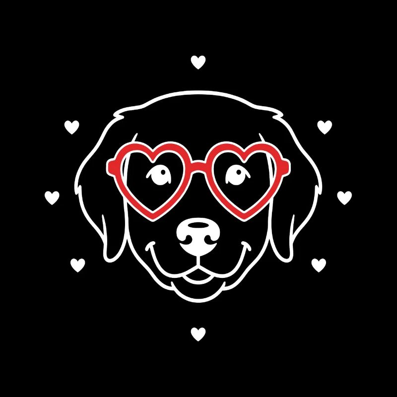 Süßer Hund mit Herzbrille Motiv