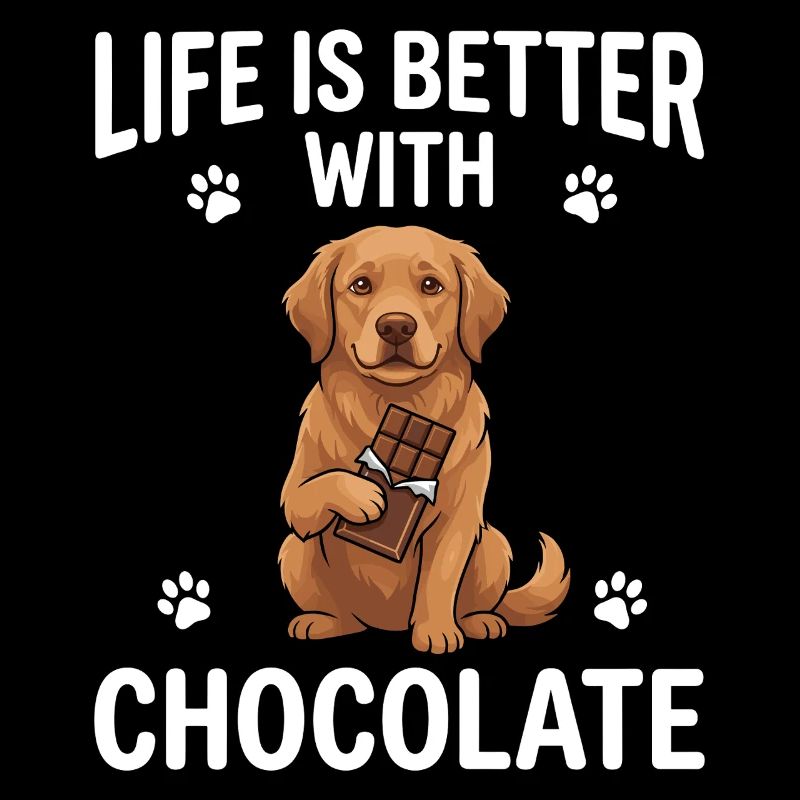 Life Is Better With Chocolate Dog Motif