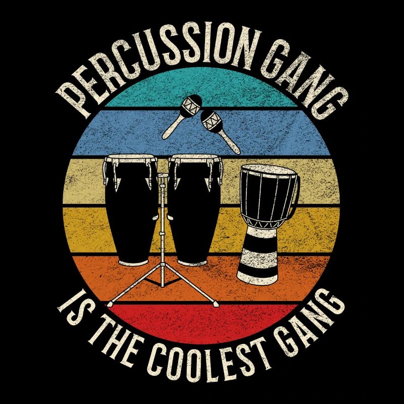 Design de caisse Percussion Gang Coolest Retro Sunset