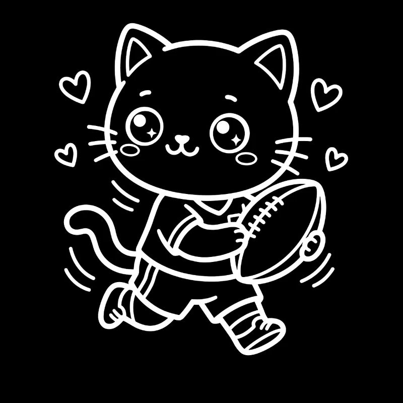 Rugby Kawaii Cat