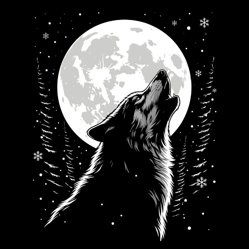 Wolf, Moon, Nature, Wilderness, Animal
