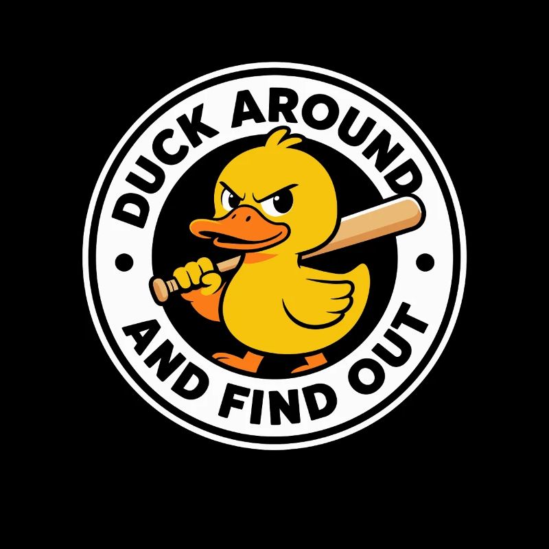 Fouillez un peu et découvrez le badge de canard drôle