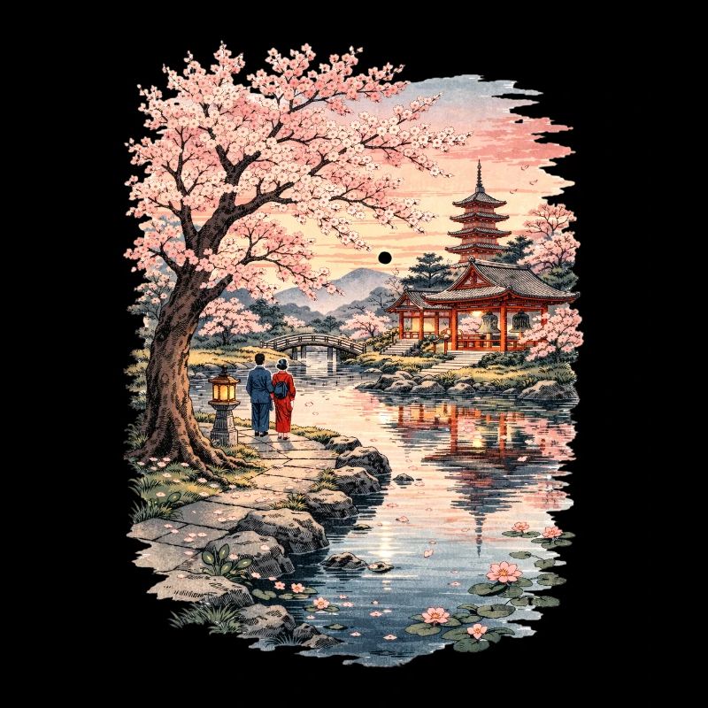 Fleurs traditionnelles de cerisier japonais