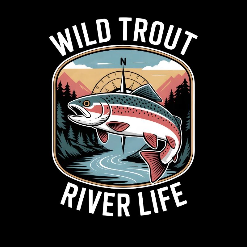 Vie sauvage dans la rivière Truite Pêche à la mouche