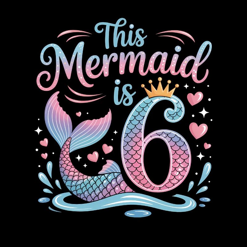 Mermaid 6th Birthday 6 Years
