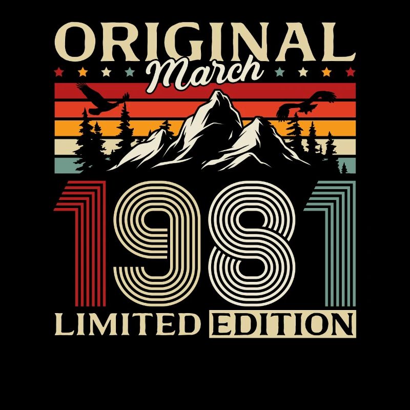 Cadeau de 45e anniversaire Mari Millésime Mars 1981