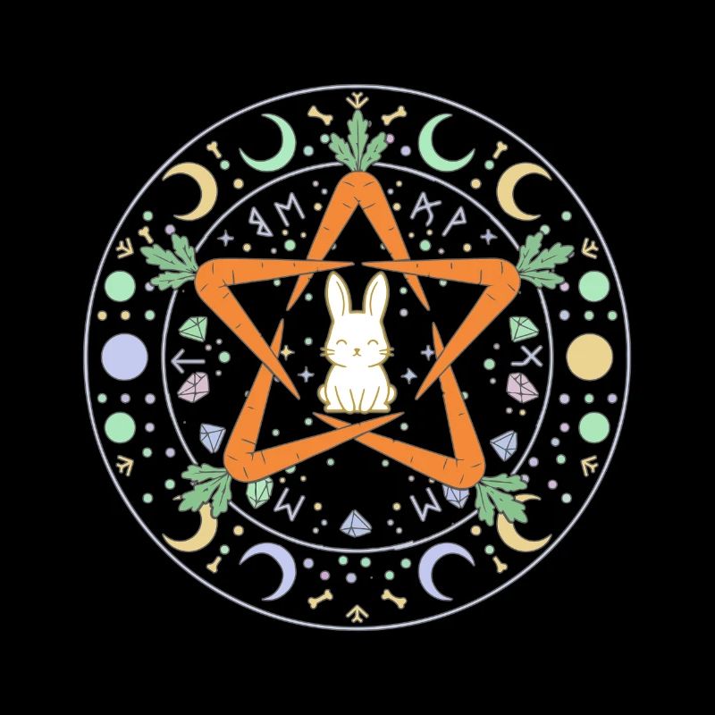 Pentagram Carrot Bunny Occult Easter
