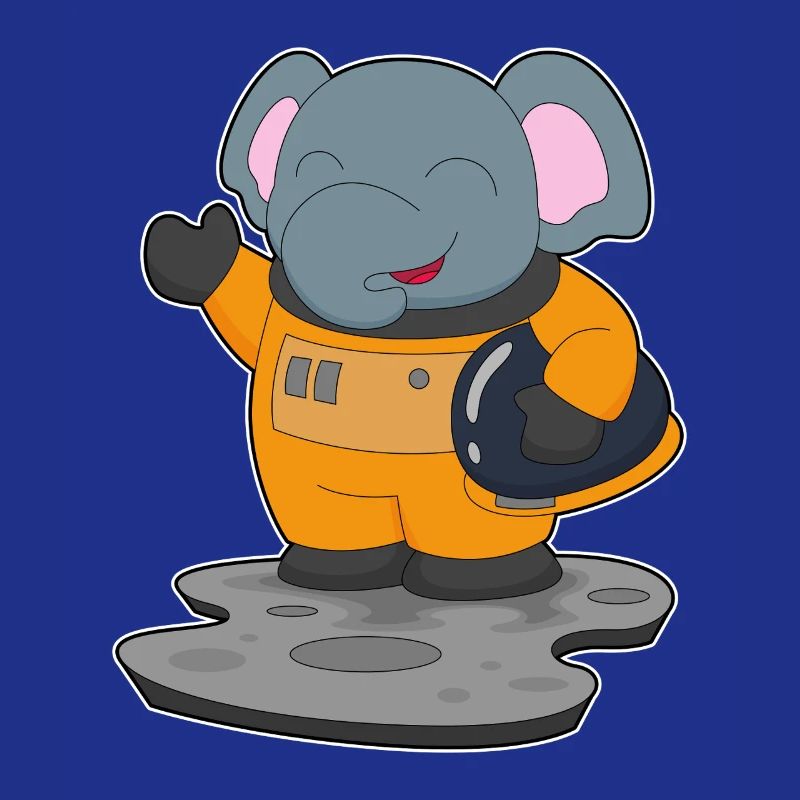 Astronaute éléphant spatial