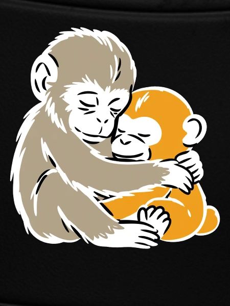 Monkey Hug Duo Illustration