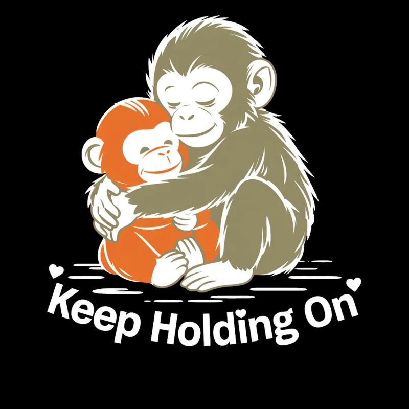 Continue de tenir bon, câlin de singe