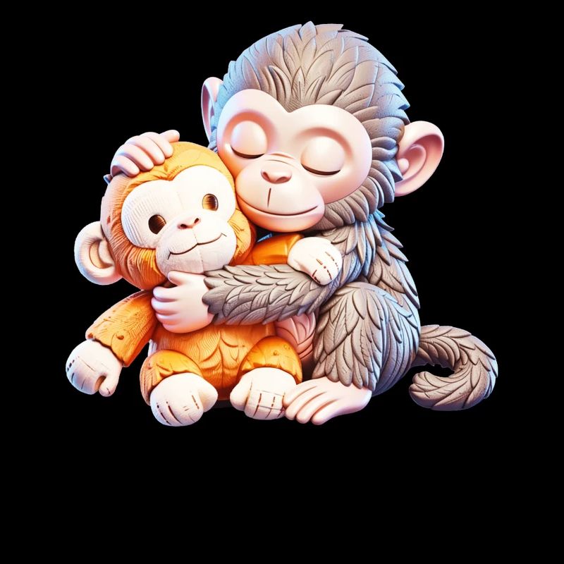 Câlins des singes s’embrassent