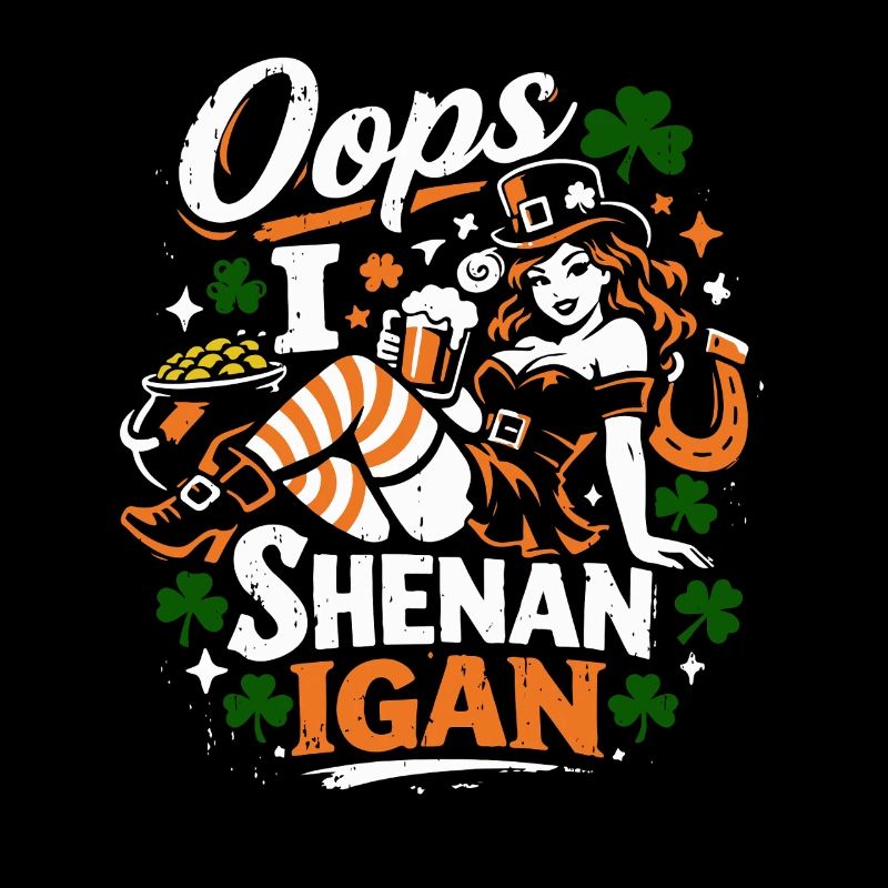 Oops I Shenanigan Leprechaun St Patrick's Girl