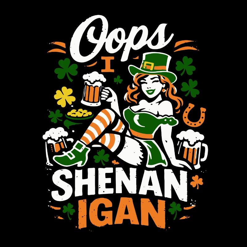 Oops I Shenanigan Leprechaun St Patrick's Girl