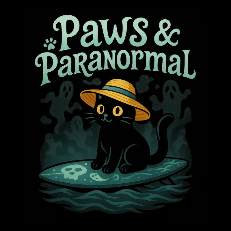 Paws & Paranormal: Schwarze Katze surft mit Geiste