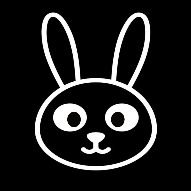 Minimalistischer Hase Kopf – Süßes Tier